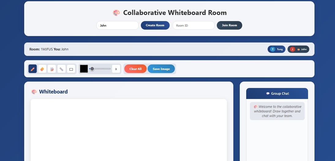 Collaborative whiteboard demonstration